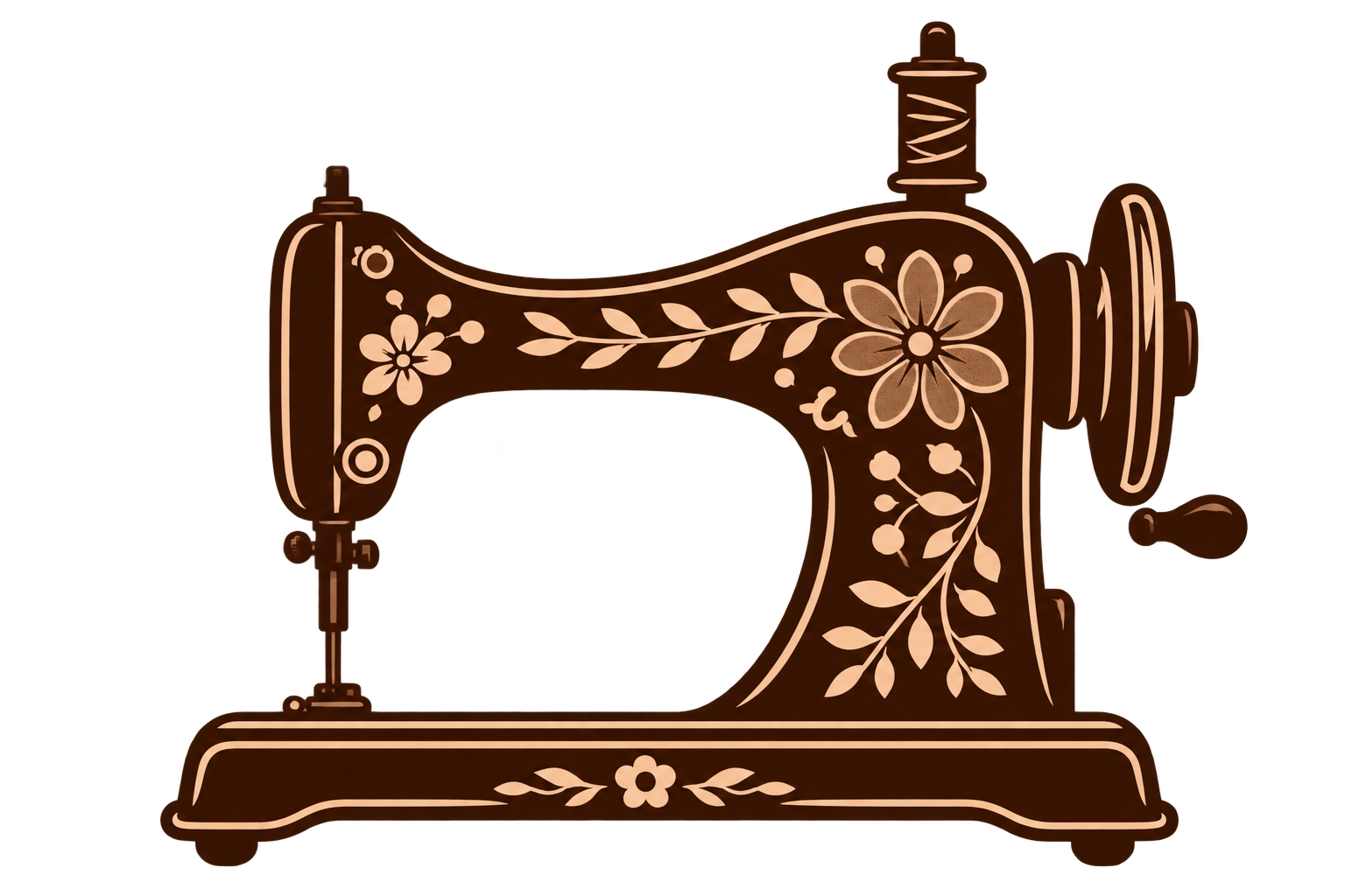 Floral vintage sewing machine